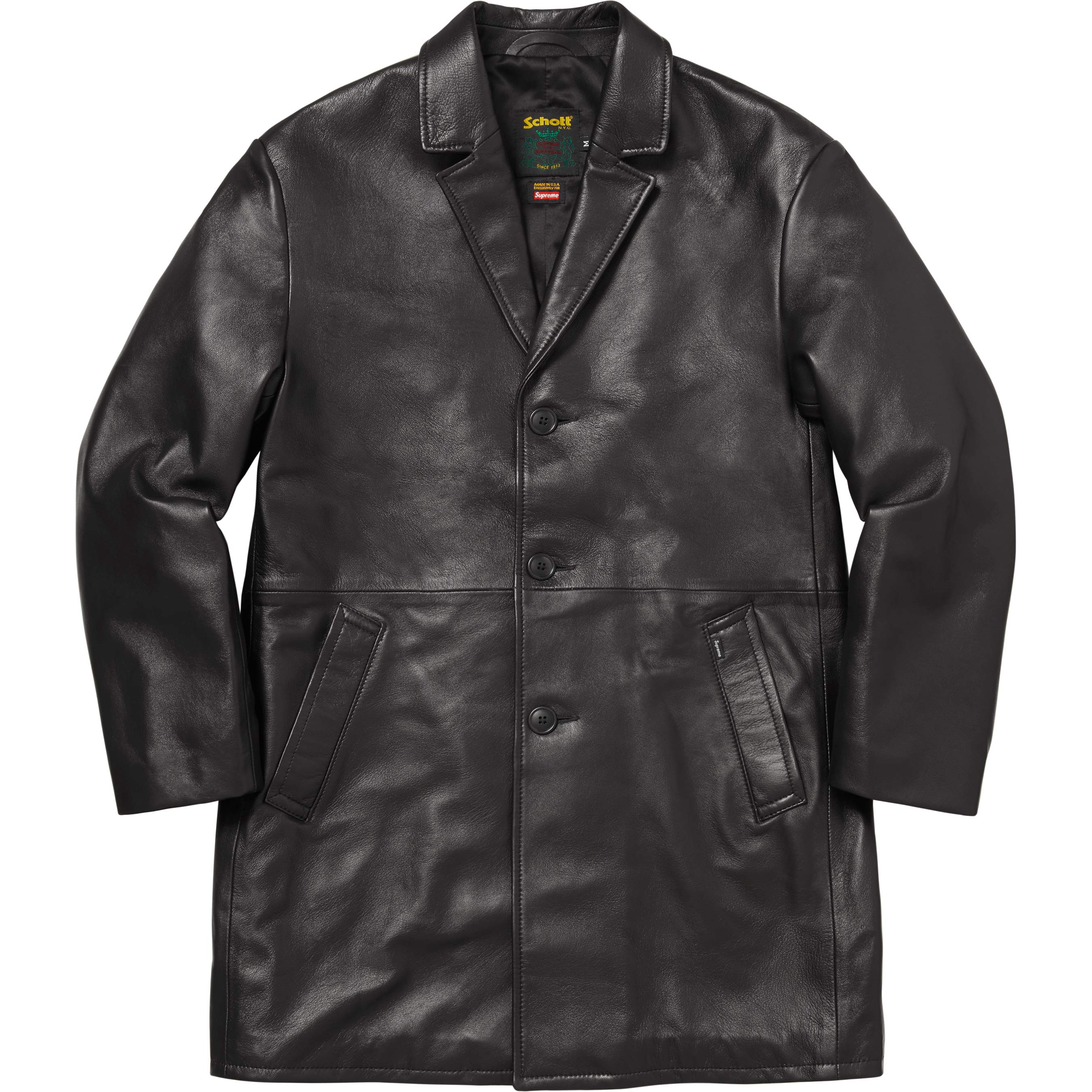 Supreme®/Schott® Leather Overcoat view 5
